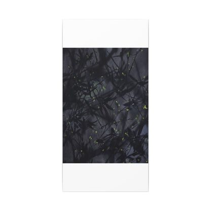Shadow Play Spring Canvas Art | Dark Japandi Atmospheric Design
