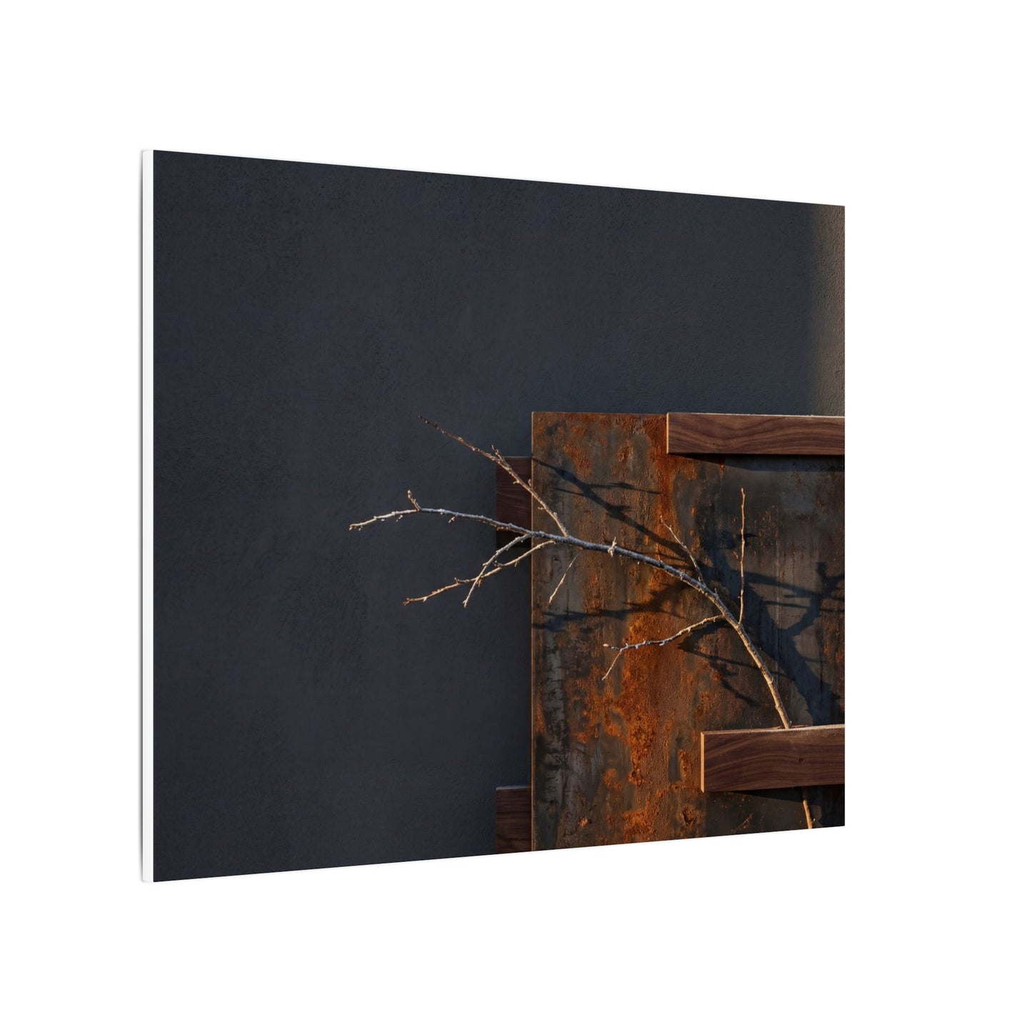 Ma Rust Patina Canvas Art - Dark Japandi Dark Texture