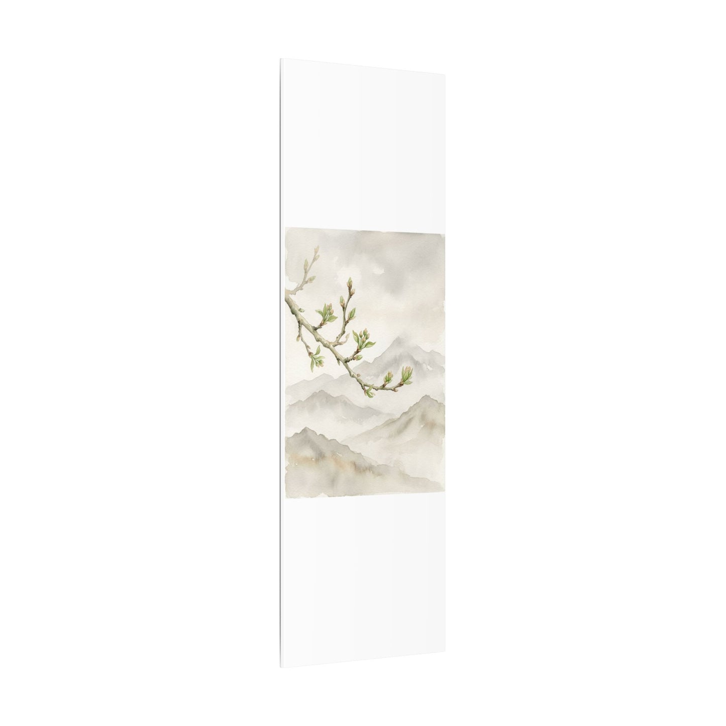 Spring Mountain Mist Watercolor Canvas Art | Cozy Decor