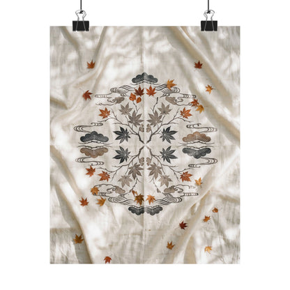 Warm Silk Drape Wall Art Print - Japanese Pattern Japandi