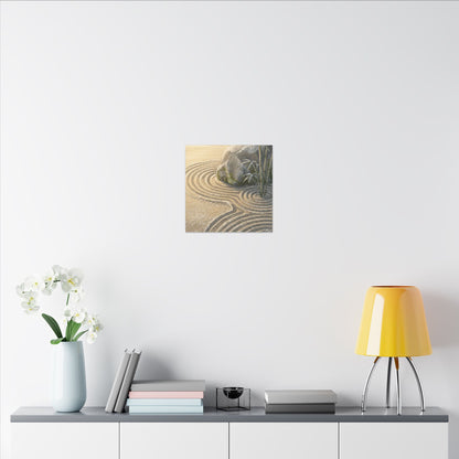 Rock Garden Winter Canvas Art | Zen Peaceful Design