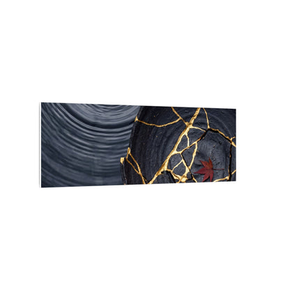 Philosophical Water Ripple Canvas Art - Gold Repair Kintsugi