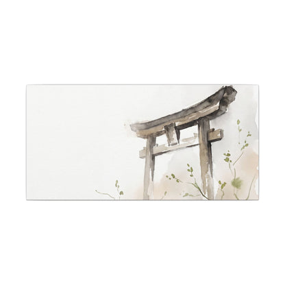 Fukinsei Torii Gate Canvas Art - Japandi Watercolor