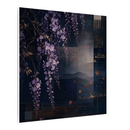 Dawn Wisteria Canvas Art - Dark Japandi Fukinsei