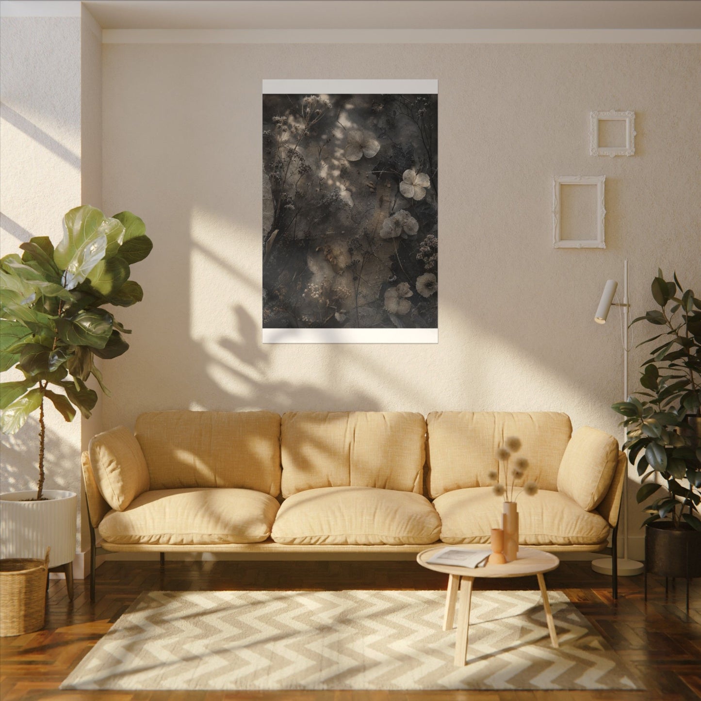 Winter Dried Flowers Texture Canvas Art | Elegant Decor