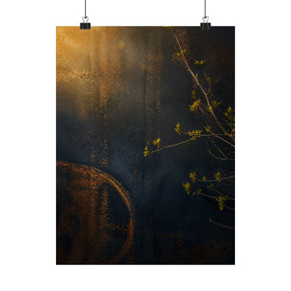 Golden Hour Rust Patina Wall Art Print - Dark Japandi Ma