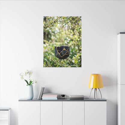 Kintsugi Broken Pottery in Dappled | Broken Beauty Canvas Art