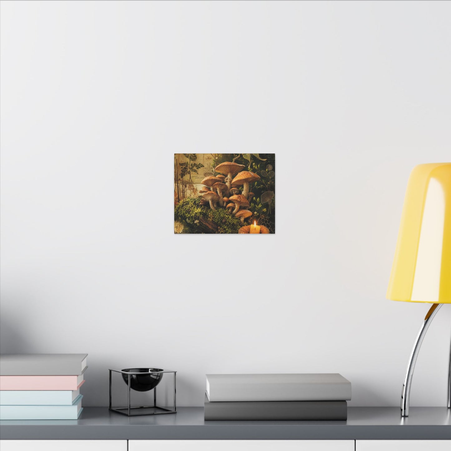 Spring Wild Mushrooms Herbarium Canvas Art | Earthy Decor