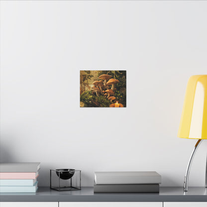 Spring Wild Mushrooms Herbarium Canvas Art | Earthy Decor