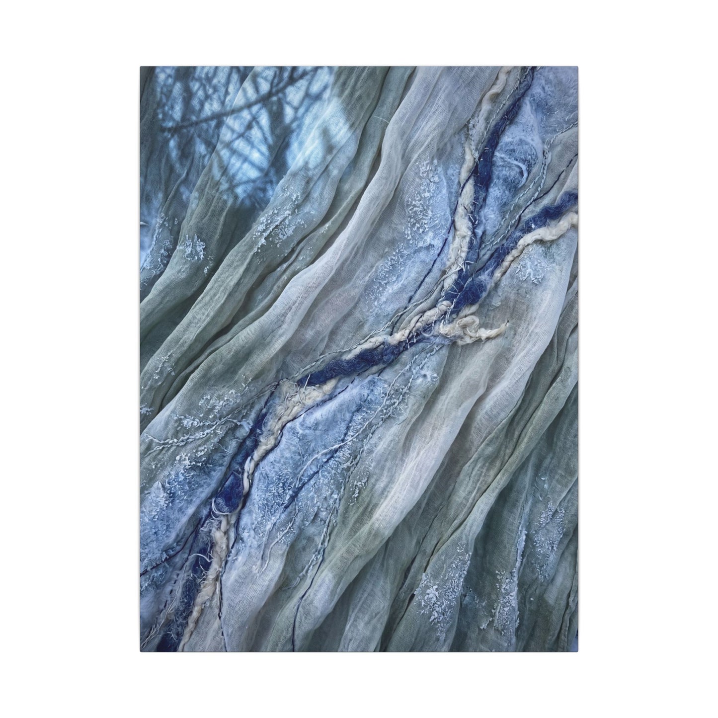 Moonlight Silk Drape Canvas Art - Japandi Mono No Aware
