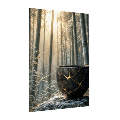 Fukinsei Bamboo Grove Canvas Art - Kintsugi Gold Repair