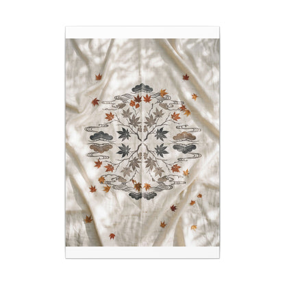Elegant Silk Drape Canvas Art - Japanese Pattern Japandi