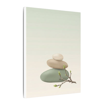 Dawn River Stones Canvas Art - Japandi Fukinsei
