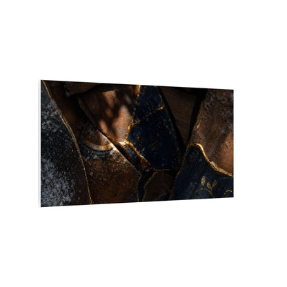 Fukinsei Broken Pottery Canvas Art - Dark Japandi Dark Texture