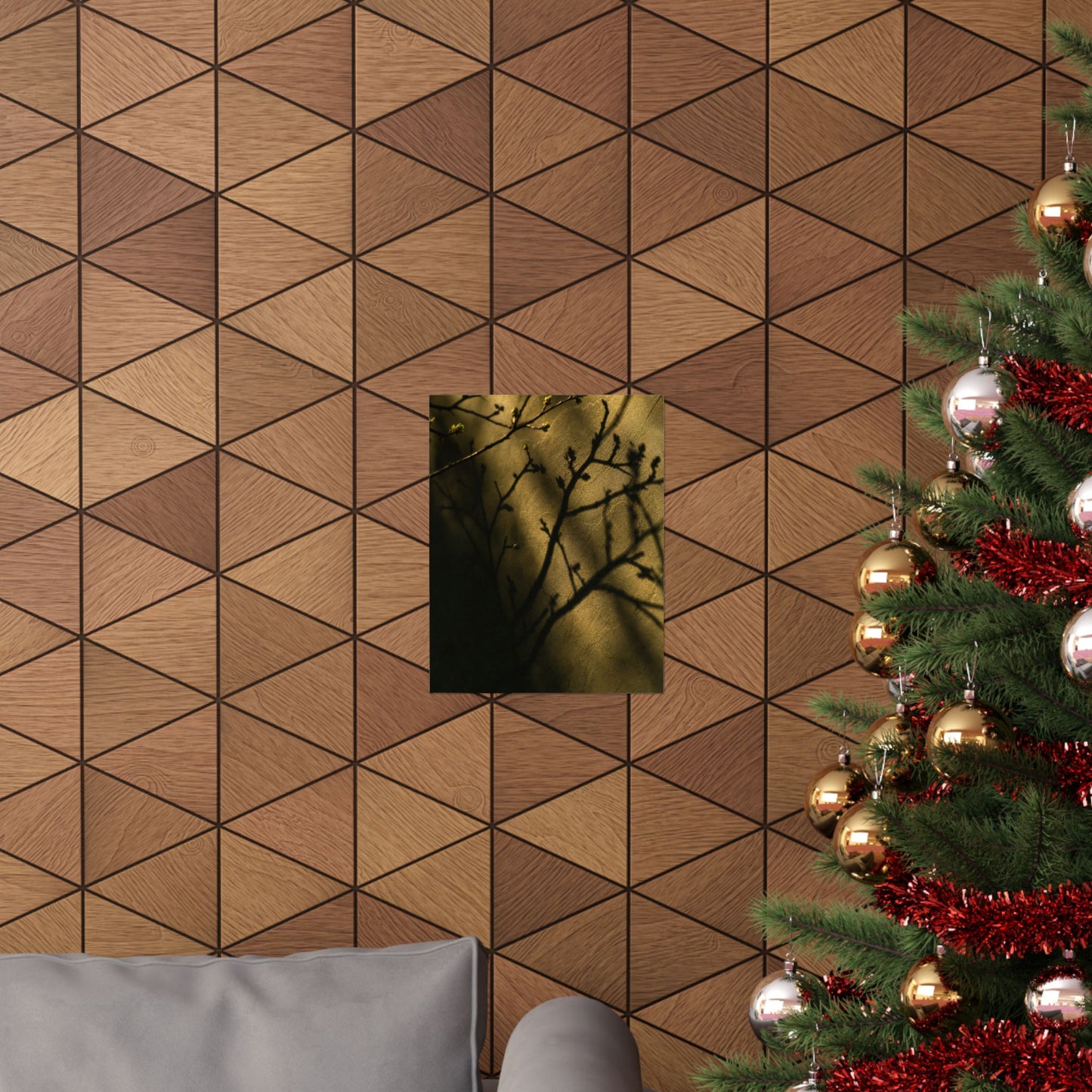 Golden Hour Shadow Play Wall Art Print - Dark Japandi Seijaku