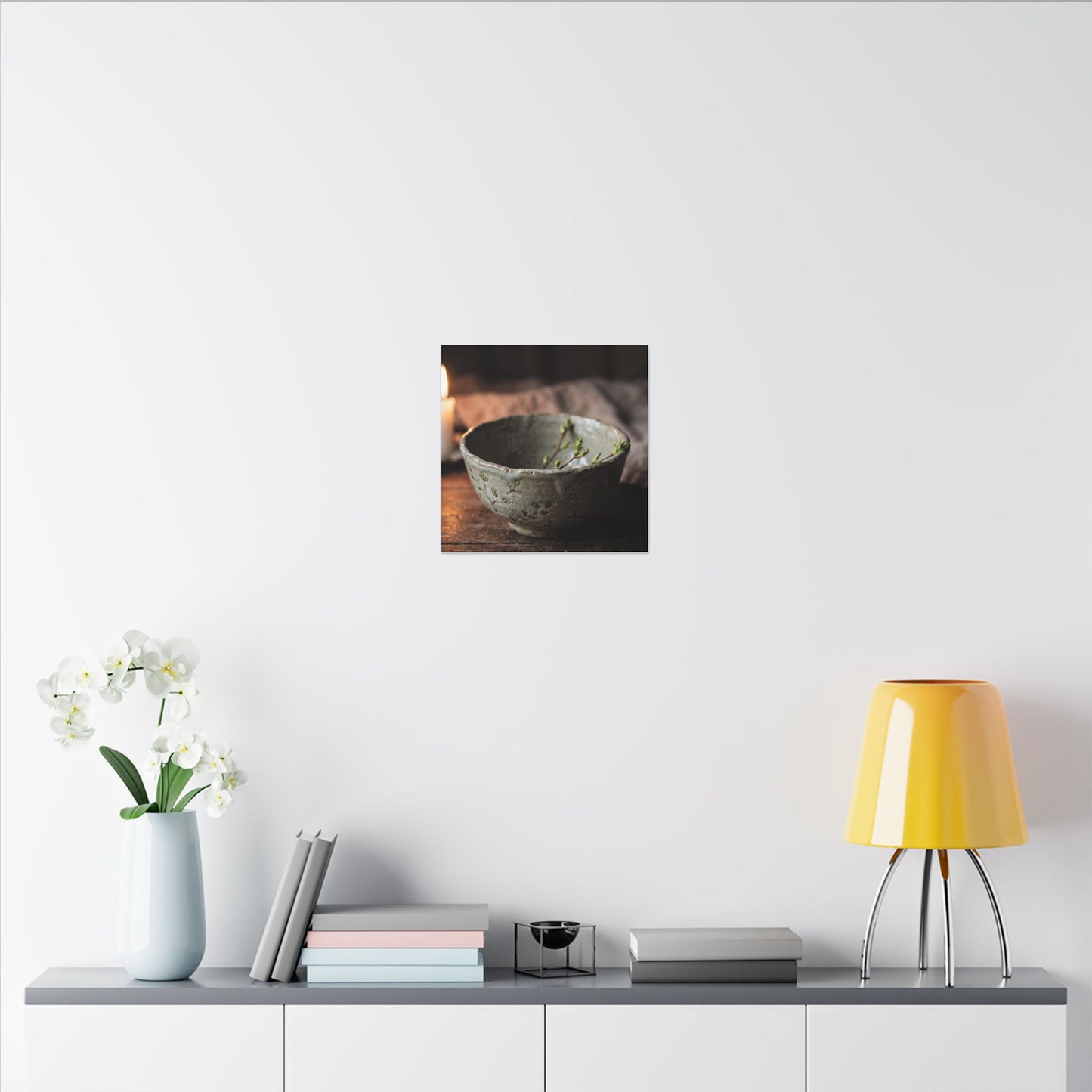 Ceramic Bowl Spring Canvas Art | Japandi Neutral Design