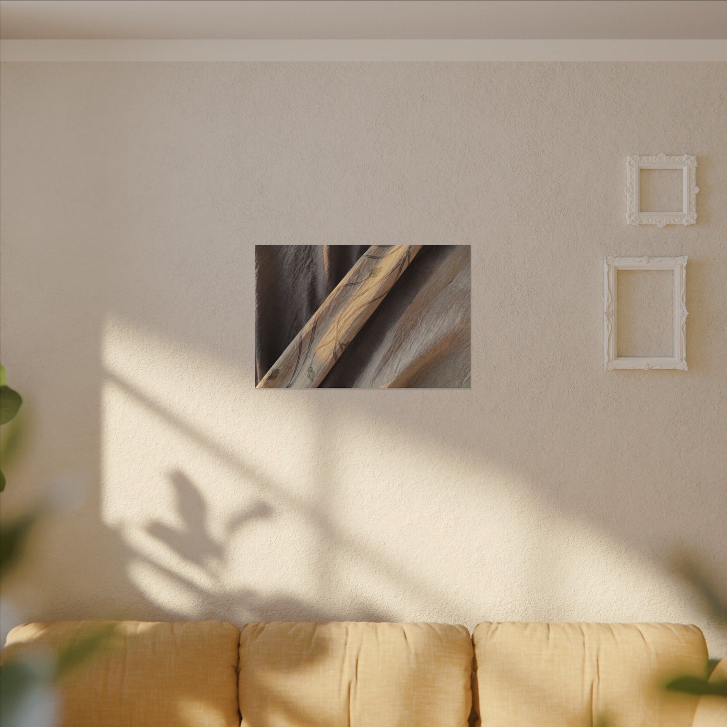 Warm Silk Drape Canvas Art - Japanese Pattern Japandi