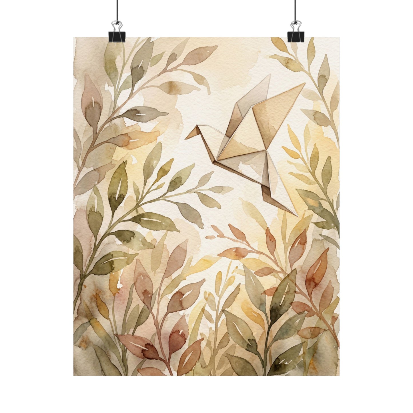 Summer Paper Fold Watercolor Wall Art Print | Cozy Decor