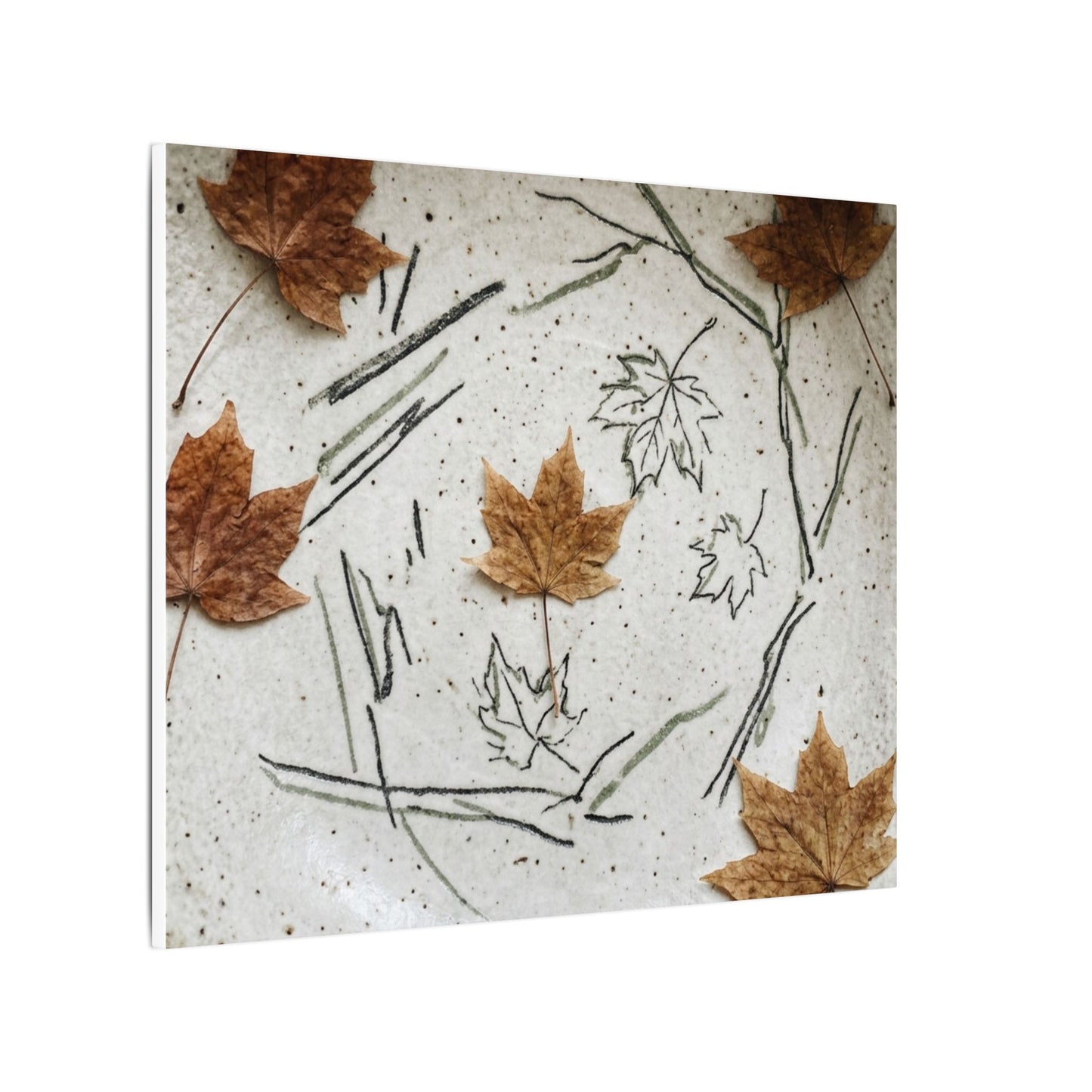 Ceramic Bowl Autumn Canvas Art | Japandi Elegant Design