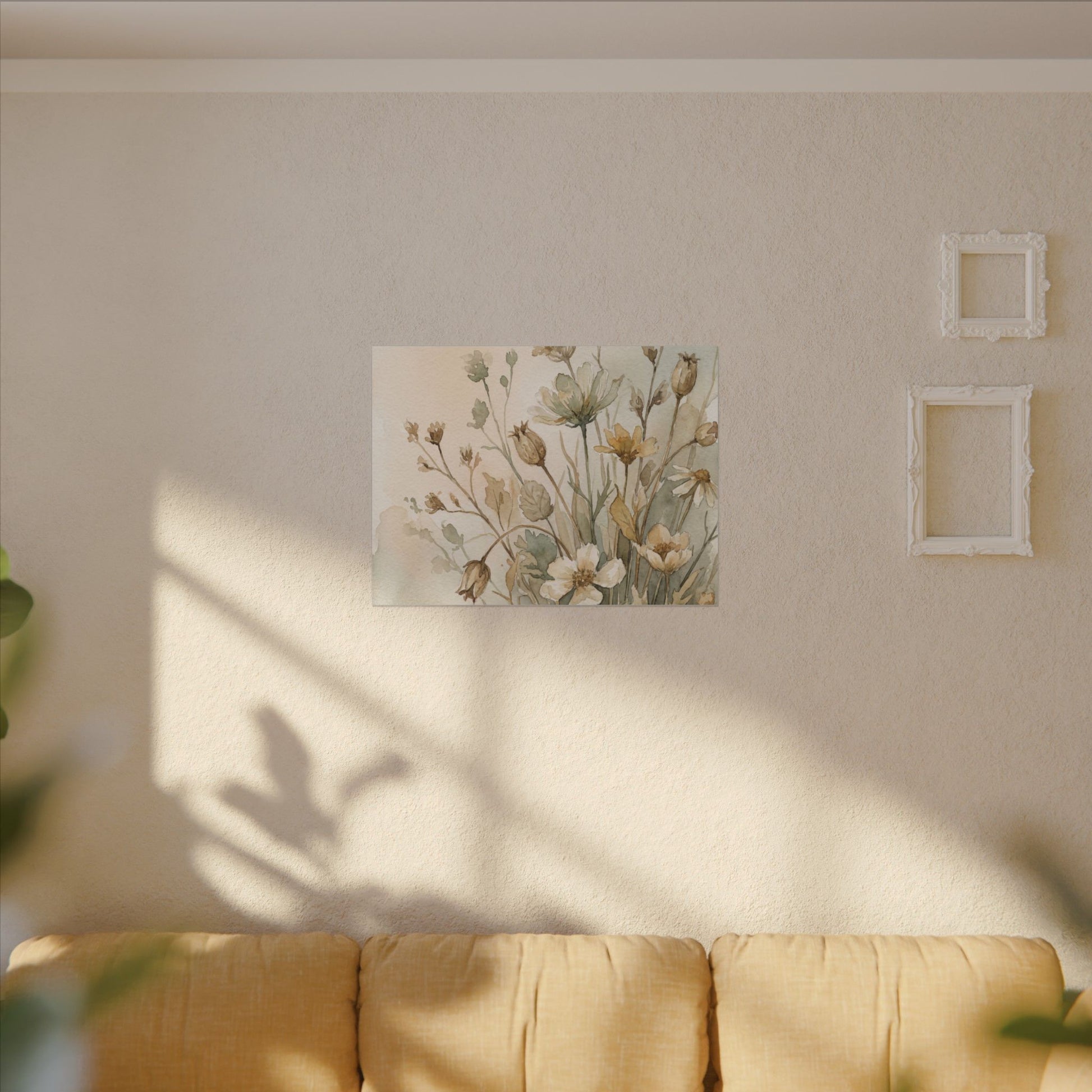 Summer Dried Flowers Watercolor Canvas Art | Elegant Decor Art Print