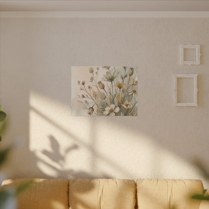 Summer Dried Flowers Watercolor Canvas Art | Elegant Decor Art Print