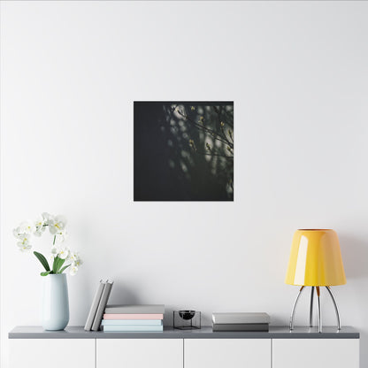 Dark Japandi Shoji Screen in Dappled | Moody Minimal Canvas Art