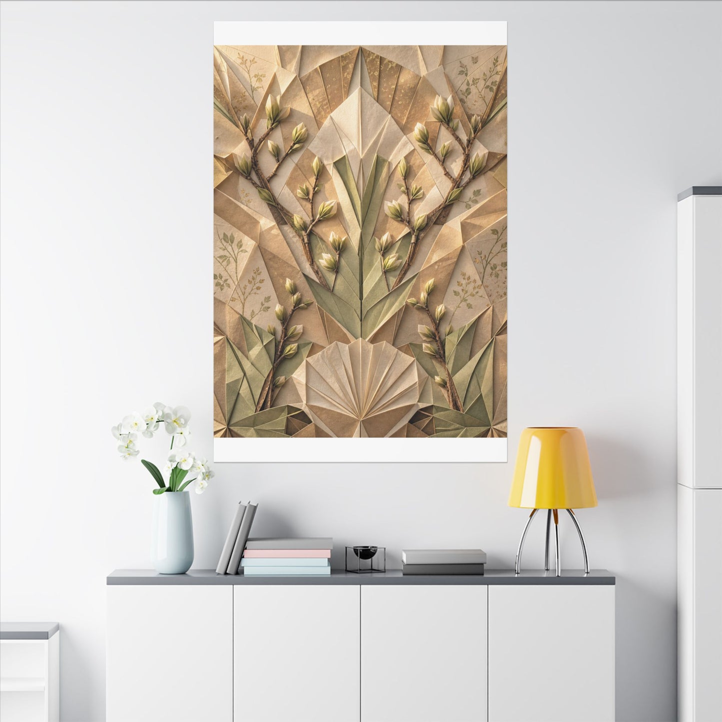 Kanso Paper Fold Canvas Art - Japandi Japanese Pattern