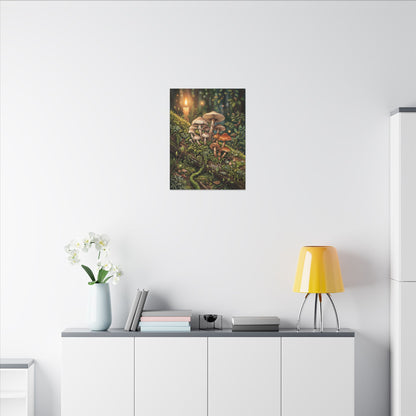 Spring Wild Mushrooms Herbarium Canvas Art | Rustic Decor