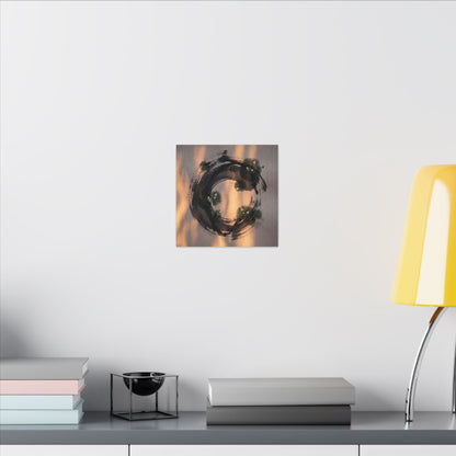 Ink Brushstroke Spring Canvas Art | Dark Japandi Bold Design
