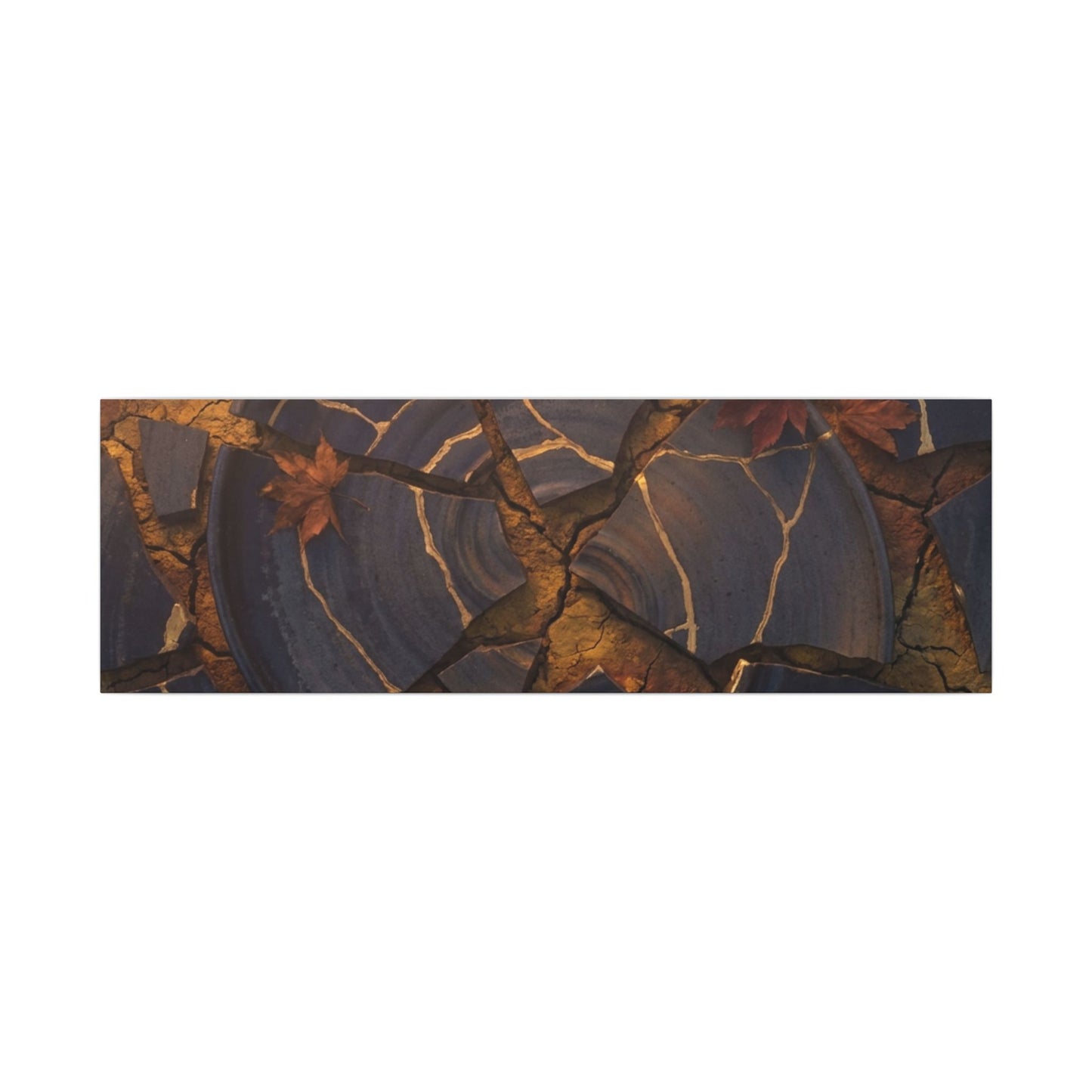 Autumn Cracked Earth Gold Repair Canvas Art | Philosophical Decor