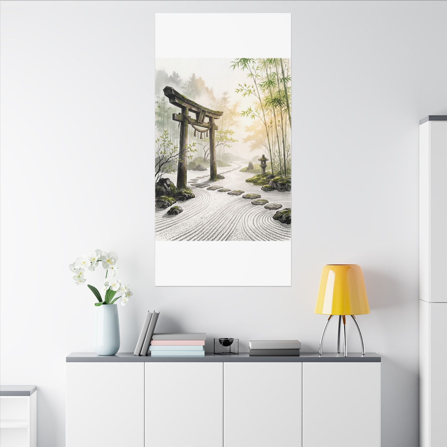 Peaceful Torii Gate Canvas Art - Karesansui Zen