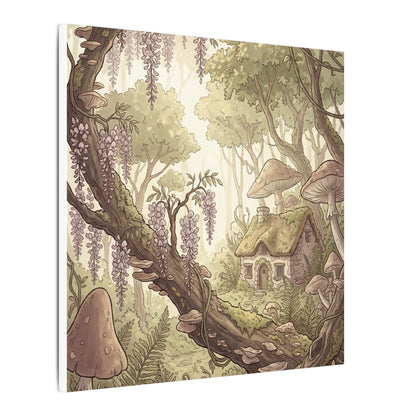 Summer Wisteria Mushroom Illustration Canvas Art | Enchanting Decor