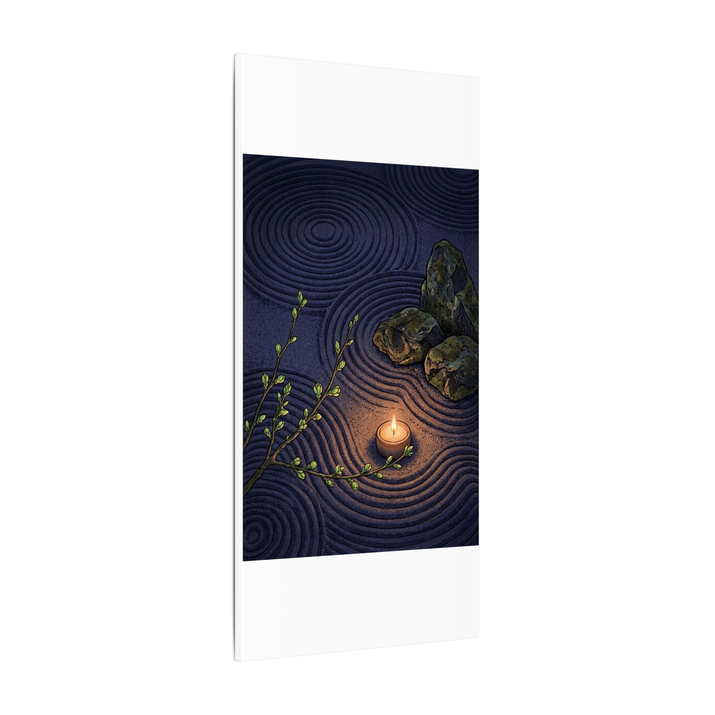 Mono No Aware Rock Garden Canvas Art - Zen Ukiyo E Inspired