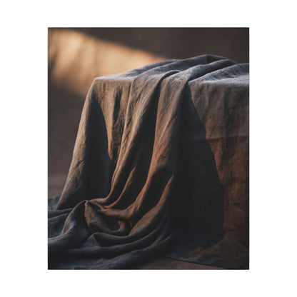 Silk Drape Canvas Art | Winter Dark Japandi Shadow Zen Art