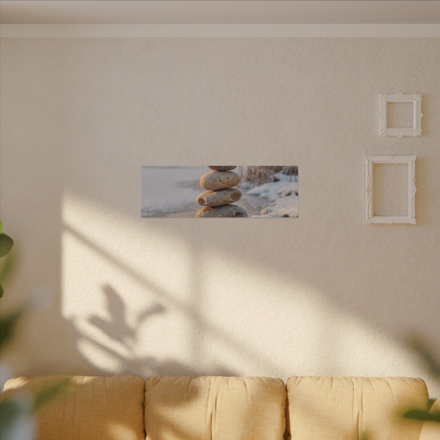 Ma River Stones Canvas Art - Japandi Japanese Pattern