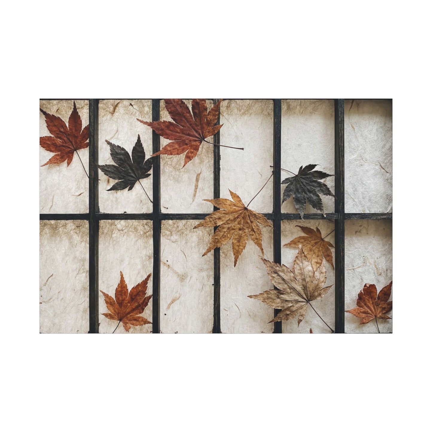 Japandi Shoji Screen in Overcast | Texture Canvas Art