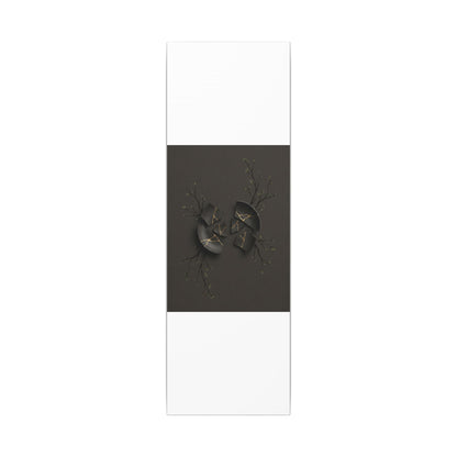 Sophisticated Broken Pottery Canvas Art - Charcoal Ink Dark Japandi