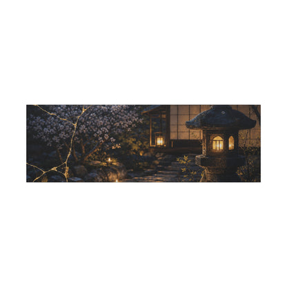 Seijaku Moonlit Garden Canvas Art - Kintsugi Gold Vein