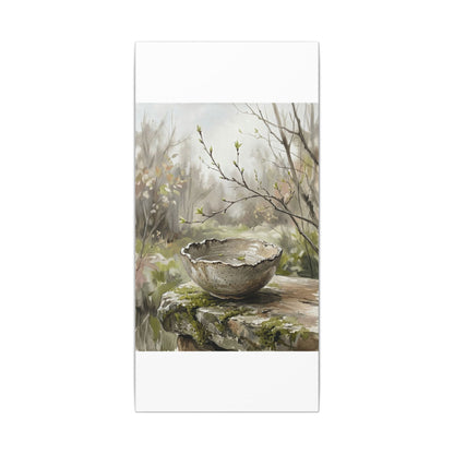 Japandi Ceramic Bowl in Overcast | Minimal Line Canvas Art
