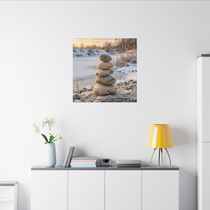 Ma River Stones Canvas Art - Japandi Japanese Pattern