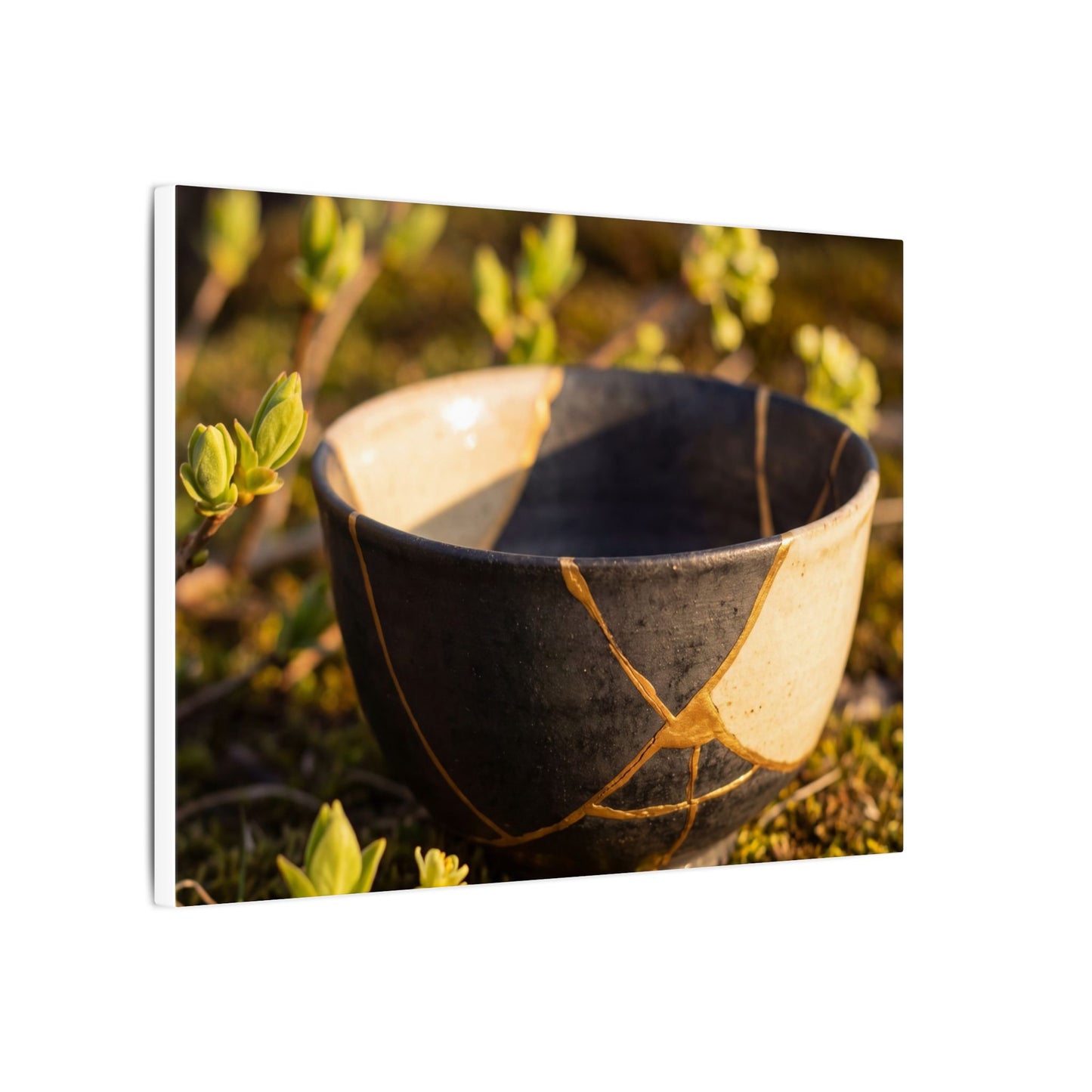 Seijaku Broken Pottery Canvas Art - Kintsugi Gold Repair