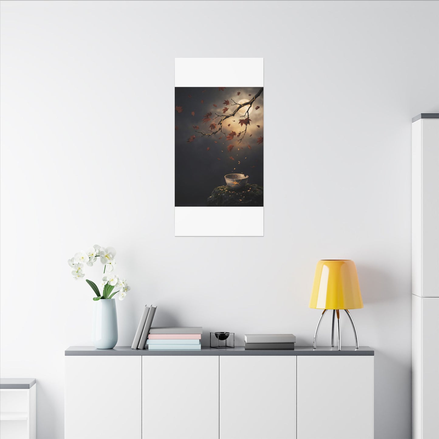Moonlit Garden Gold Repair Canvas Art | Beautiful Kintsugi Art