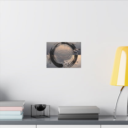 Winter Water Ripple Enso Canvas Art | Tranquil Decor
