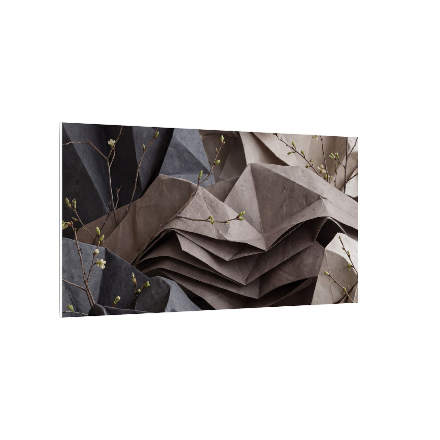 Neutral Paper Fold Canvas Art - Texture Japandi