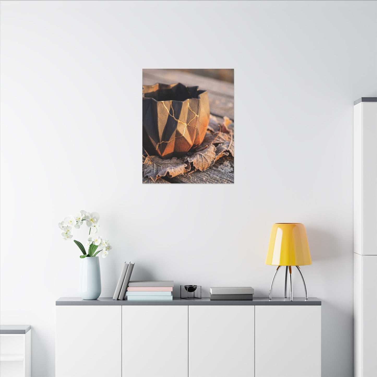 Paper Fold Gold Repair Canvas Art | Philosophical Kintsugi Art