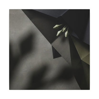 Paper Fold Moody Minimal Canvas Art | Luxurious Dark Japandi Art