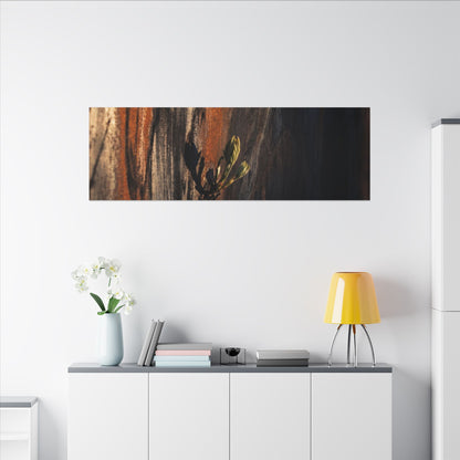 Rust Patina Charcoal Ink Canvas Art | Moody Dark Japandi Art