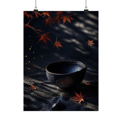 Datsuzoku Ceramic Bowl Wall Art Print - Dark Japandi Moody Minimal