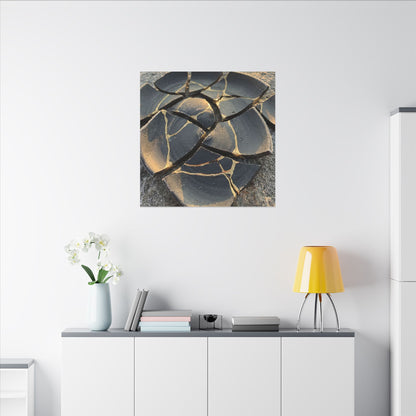 Broken Pottery Winter Canvas Art | Kintsugi Resilient Design