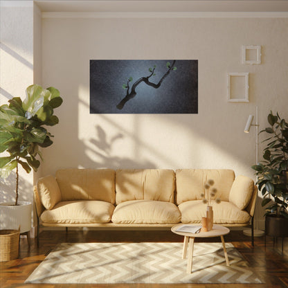 Ink Brushstroke Canvas Art | Spring Dark Japandi Moody Minimal Art